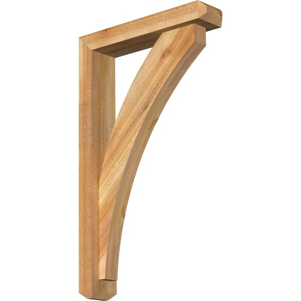 Ekena Millwork Thorton Craftsman Rough Sawn Bracket w/ Offset Brace, Western Red Cedar, 4"W x 18"D x 30"H BKT0402X18X30THR04RWR - main